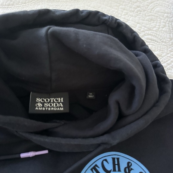 Scotch & Soda Hoodie XL Black Freedom Seeker Rainbow Graphic Organic Cotton - Picture 7 of 10